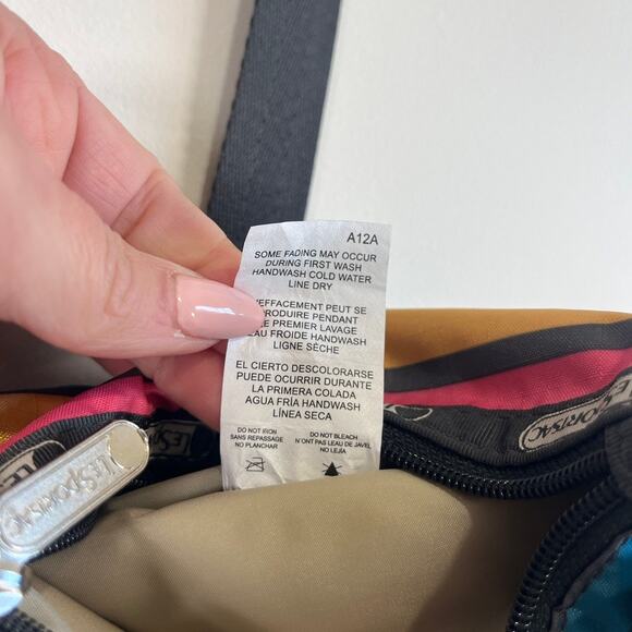 LeSportsac Kasey Crossbody Bag Multicolor 3 Zip Travel Purse Adjustable Strap - Picture 6 of 12